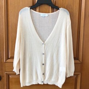 Off White, sheer, lightweight cardigan